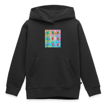Lebendige Dose und abstraktes Lichtmuster - Kinder Premium Organic Hoodie - Schwarz - Vorne - AI Model Kid Male (0cm)