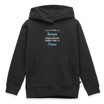 Pas Besoin de Thérapie envie de me baigner Piscine - Sweat Premium à capuche enfant bio - noir - Devant - AI Model Kid Male (0cm)