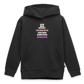 Lustiger mürrisch launisch wütender ehrlich Vektor - Kinder Premium Organic Hoodie - Schwarz - Vorne - AI Model Kid Male (0cm)