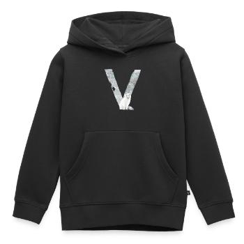 V – decorative character – winter - Kids Premium Organic Hoodie - black - Front - AI Model Kid Male (0cm)