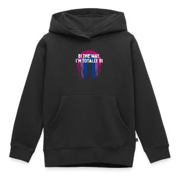 Bi comme ça, je suis totalement bi bisexuel LGBTQ Bi - Sweat Premium à capuche enfant bio - noir - Devant - AI Model Kid Male (0cm)