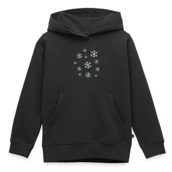 flocon de neige flocons de neige Noël - Sweat Premium à capuche enfant bio - noir - Devant - AI Model Kid Male (0cm)