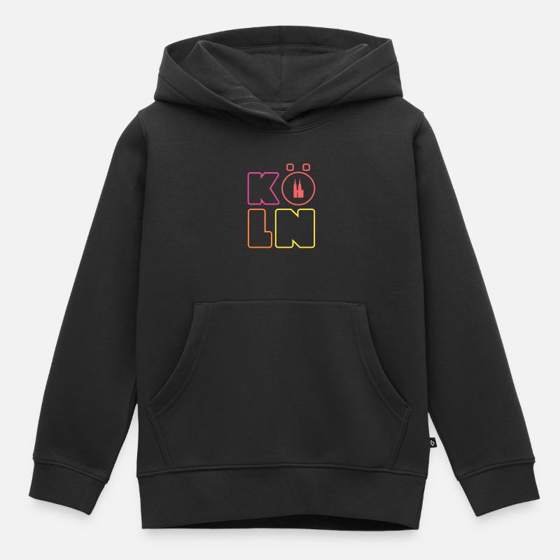 Cologne Carnaval Souvenir Carnaval Graphismes Cologne - Sweat Premium à capuche enfant bio - noir