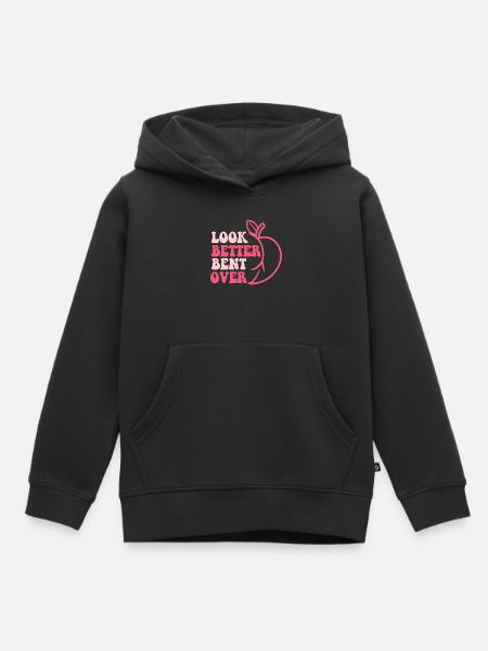 Design mit Obst und Motivationstext - Kinder Premium Organic Hoodie - Schwarz