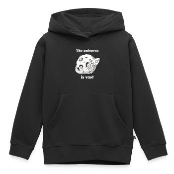The Universe Is Vast Retro Outer Space Designs - Kids Premium Organic Hoodie - black - Front - AI Model Kid Male (0cm)