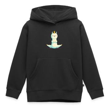 Yogallama - Kinder Premium Organic Hoodie - Schwarz - Vorne - AI Model Kid Male (0cm)