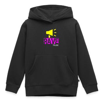 Musique rave - Sweat Premium à capuche enfant bio - noir - Devant - AI Model Kid Male (0cm)
