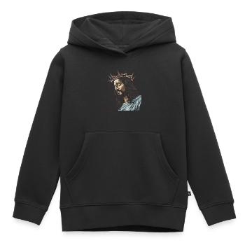 ERLÖSER JESUS DORNENKRONE - Kinder Premium Organic Hoodie - Schwarz - Vorne - AI Model Kid Male (0cm)