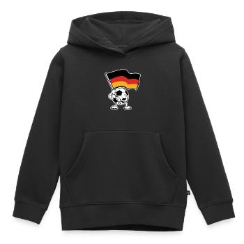 Sommermärchen, Ball mit Deutschland Fahne 2024 - Kinder Premium Organic Hoodie - Schwarz - Vorne - AI Model Kid Male (0cm)