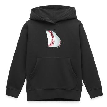 Georgia (USA) | echter Baseball | Landkarte - Kinder Premium Organic Hoodie - Schwarz - Vorne - AI Model Kid Male (0cm)