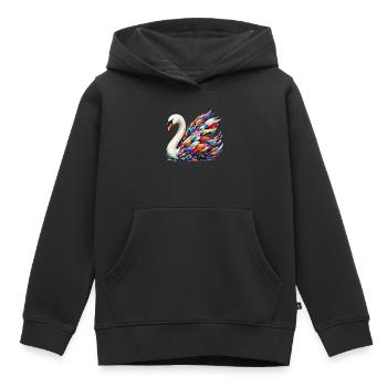 Schwan - Kinder Premium Organic Hoodie - Schwarz - Vorne - AI Model Kid Male (0cm)