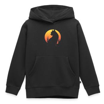 Lynx - Sweat Premium à capuche enfant bio - noir - Devant - AI Model Kid Male (0cm)