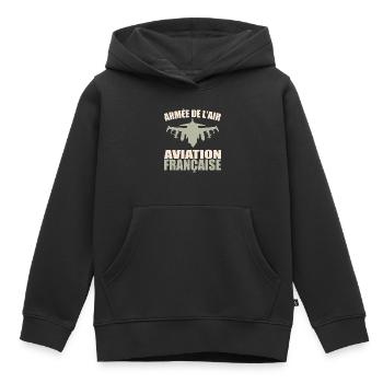 Armée de l'air aviation française - Sweat Premium à capuche enfant bio - noir - Devant - AI Model Kid Male (0cm)