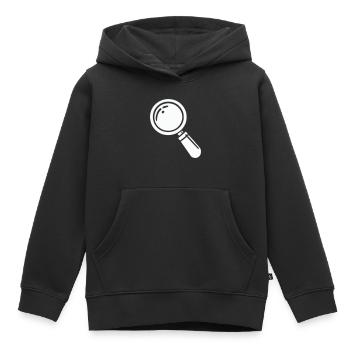 magnifying glass - Kids Premium Organic Hoodie - black - Front - AI Model Kid Male (0cm)