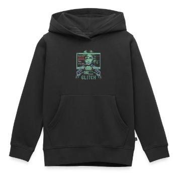 Error Glitch - T-shirt graphique futuriste - Sweat Premium à capuche enfant bio - noir - Devant - AI Model Kid Male (0cm)