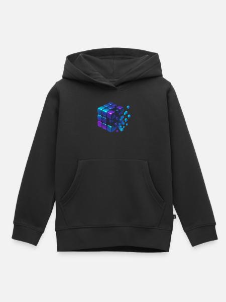 Digital Cube Explosion - Kinder Premium Organic Hoodie - Schwarz