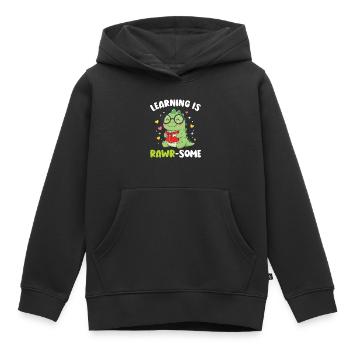 Dinosaur Kindergarten Elementary Kids - Kids Premium Organic Hoodie - black - Front - AI Model Kid Male (0cm)