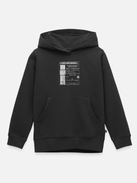 Étiquette d’expédition, blanche - Sweat Premium à capuche enfant bio - noir