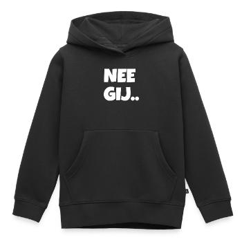 nein du - Kinder Premium Organic Hoodie - Schwarz - Vorne - AI Model Kid Male (0cm)