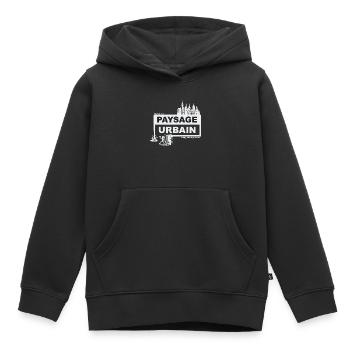 Paysage urbain - français - prêt quand vous voulez - Sweat Premium à capuche enfant bio - noir - Devant - AI Model Kid Male (0cm)