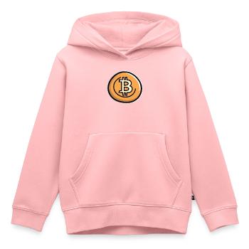 Bitcoin Münzkunst Emblem - Kinder Premium Organic Hoodie - Rosa - Vorne - AI Model Kid Female (0cm)