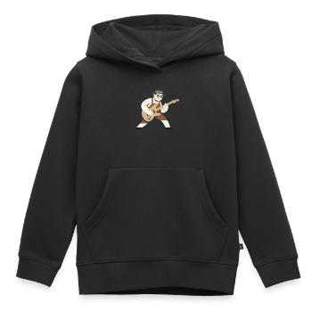 Gitarreheld im Vintage Look Outfit - Kinder Premium Organic Hoodie - Schwarz - Vorne - AI Model Kid Male (0cm)
