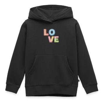 Patchwork Design Patchwork Patchwork Patches colorés - Sweat Premium à capuche enfant bio - noir - Devant - AI Model Kid Male (0cm)