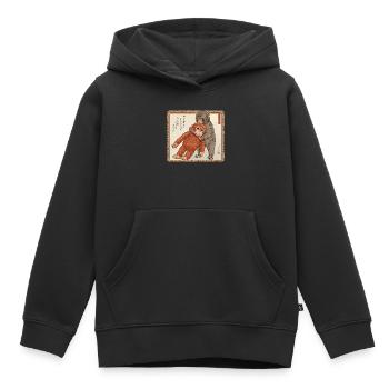 Ukiyo-e Baby Monkey Punch - Kinder Premium Organic Hoodie - Schwarz - Vorne - AI Model Kid Male (0cm)
