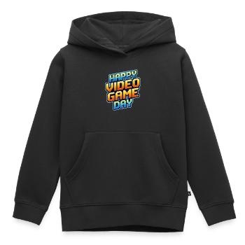 Happy Video Game Day - Kids Premium Organic Hoodie - black - Front - AI Model Kid Male (0cm)