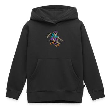 Skelett Skater Halloween Vintage T-Shirt Motiv - Kinder Premium Organic Hoodie - Schwarz - Vorne - AI Model Kid Male (0cm)