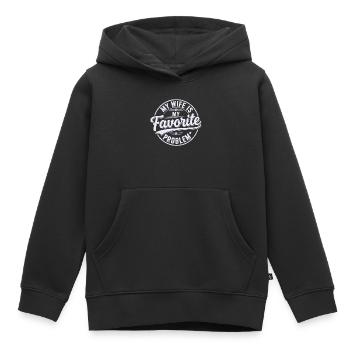 My Wife is My Favorite Problem Shirt Funny Quote - Kids Premium Organic Hoodie - black - Front - AI Model Kid Male (0cm)