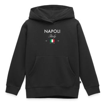 Neapel Italien Koordinaten Reise Souvenir - Kinder Premium Organic Hoodie - Schwarz - Vorne - AI Model Kid Male (0cm)
