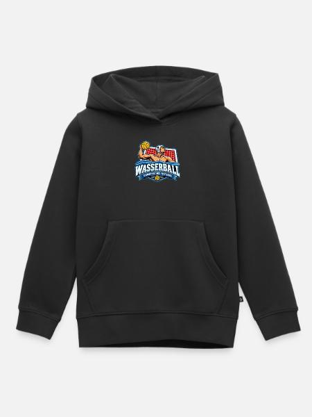Wasserball Teamlogo Tiefgang - Kinder Premium Organic Hoodie - Schwarz