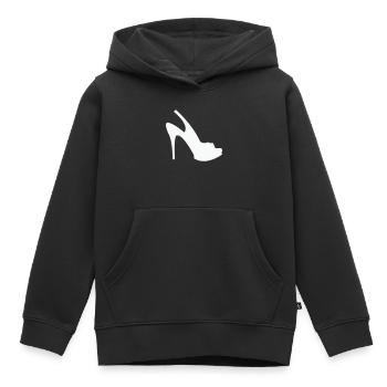 Silhouette Stöckelschuh – Schwarze Eleganz - Kinder Premium Organic Hoodie - Schwarz - Vorne - AI Model Kid Male (0cm)