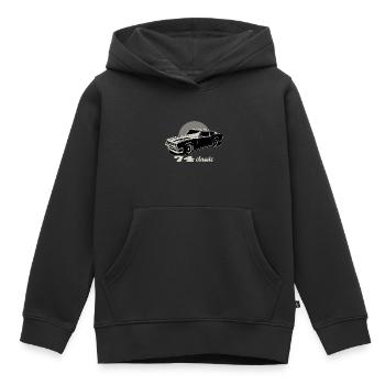 74 classic muscle car voiture - Sweat Premium à capuche enfant bio - noir - Devant - AI Model Kid Male (0cm)