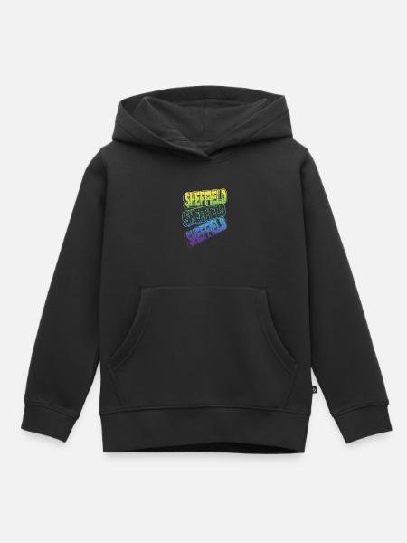 Sheffield England UK City Font Skyline Home - Kids Premium Organic Hoodie - black