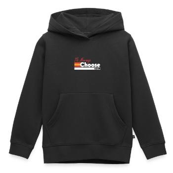 Ich werde mich immer für EDM-Retro-Vibes entscheiden - Kinder Premium Organic Hoodie - Schwarz - Vorne - AI Model Kid Male (0cm)
