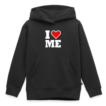 I love me - Kinder Premium Organic Hoodie - Schwarz - Vorne - AI Model Kid Male (0cm)