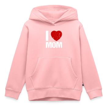 I love Mom - Kinder Premium Organic Hoodie - Rosa - Vorne - AI Model Kid Female (0cm)