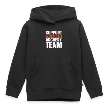 Tir à l’arc Flèche Tir à l’arc Tir à l’arc - Sweat Premium à capuche enfant bio - noir - Devant - AI Model Kid Male (0cm)