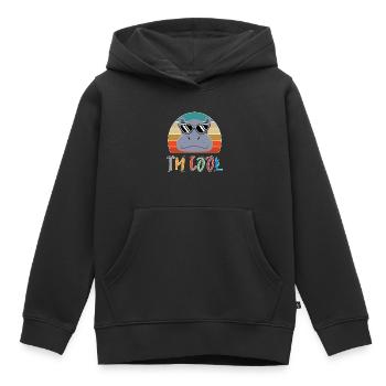 Baby Kind Sprüche Cool Flusspferd Nilpferd Retro - Kinder Premium Organic Hoodie - Schwarz - Vorne - AI Model Kid Male (0cm)