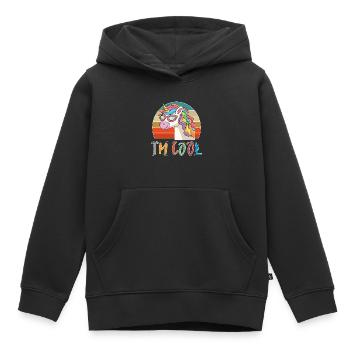 Baby Kind Sprüche Cool Einhorn Unicorn Retro - Kinder Premium Organic Hoodie - Schwarz - Vorne - AI Model Kid Male (0cm)
