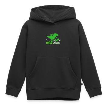 Freère Humour Dinosaure Annonce Naissance - Sweat Premium à capuche enfant bio - noir - Devant - AI Model Kid Male (0cm)