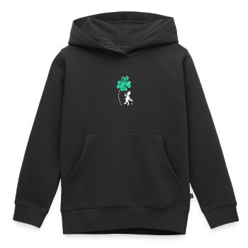 *BAM* be_lucky - Sweat Premium à capuche enfant bio - noir - Devant - AI Model Kid Male (0cm)