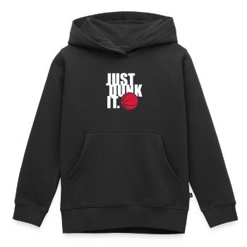 DUNK JUSTE - Sweat Premium à capuche enfant bio - noir - Devant - AI Model Kid Male (0cm)