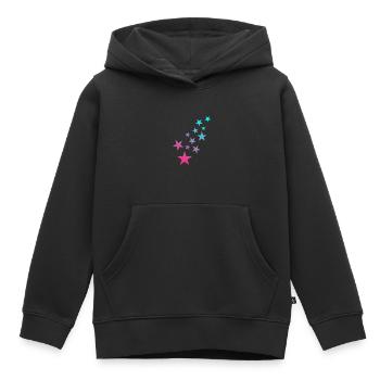 Modèle astérisque symbole étoile - Sweat Premium à capuche enfant bio - noir - Devant - AI Model Kid Male (0cm)