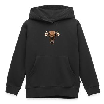 Polygone de vache - Sweat Premium à capuche enfant bio - noir - Devant - AI Model Kid Male (0cm)