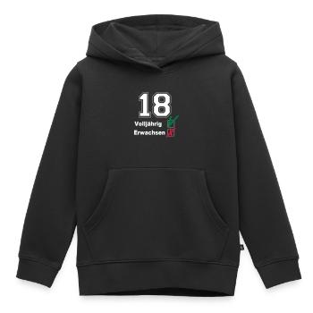 18. Geburtstag ,Volljährig , erwachsen(25) - Kinder Premium Organic Hoodie - Schwarz - Vorne - AI Model Kid Male (0cm)