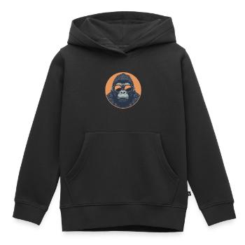 Gorilla mit Sonnenbrille, Affe, Primat - Kinder Premium Organic Hoodie - Schwarz - Vorne - AI Model Kid Male (0cm)