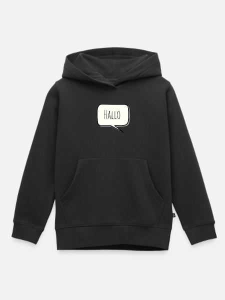 Hallo - Kinder Premium Organic Hoodie - Schwarz
